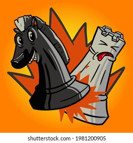 Cute chess character vector illustration graphic design