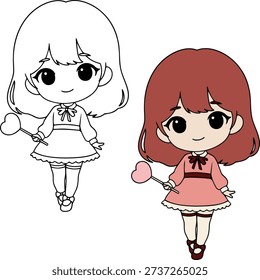 Cute chibi anime girl