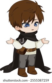 Cute chibi boy character ancient clothes vector fashion mascot