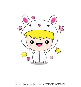 Cute Chibi Character Rabbit suitable for your mascot icon