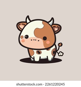 Cute Chibi Cow Kawaii Illustration