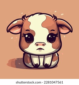 Cute Chibi Cow Kawaii Illustration