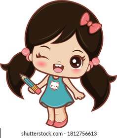 Cute Chibi Designer Character Girl