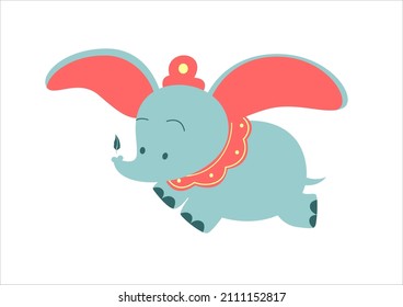 cute chibi elephant vector for kids illustration