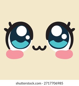 Cute Chibi Eyes Expresión feliz Sonriendo Ojos de carácter feliz