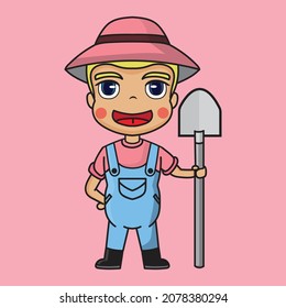 personaje de dibujos animados lindo chibi granjero nft