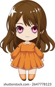 Cute Chibi Girl Anime Vector