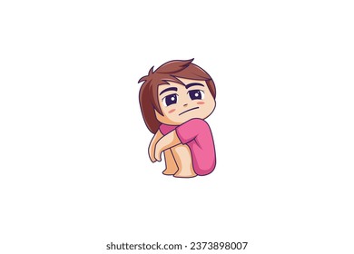 Cute Chibi Girl Character Design Illustration