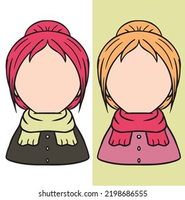 Cute chibi girl icon, editable vector file for all your graphic needs.