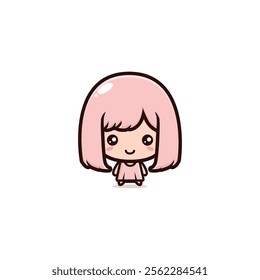 cute chibi girl with short hair