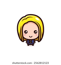 cute chibi girl with yellow blond hair