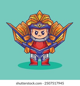 cute chibi guard illustration great for use as icons and logos