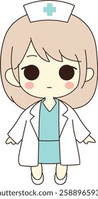 Cute Chibi Nurse Character Illustration