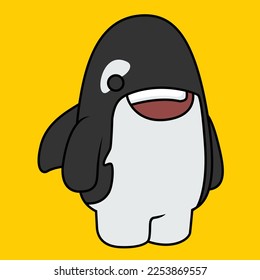 süßer Chibi-Orca-Wal-Vektorgrafik