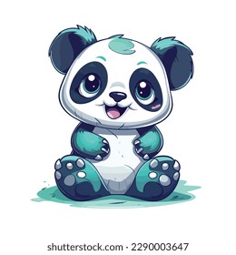 cute chibi panda cartoon character. vector art. illustrated mascot for logo