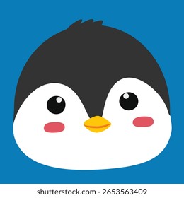 Ilustração do vetor da cabeça do pinguim de Chibi bonito