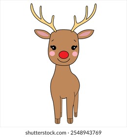 "Bonito Chibi Rudolph a rena vetor arte"