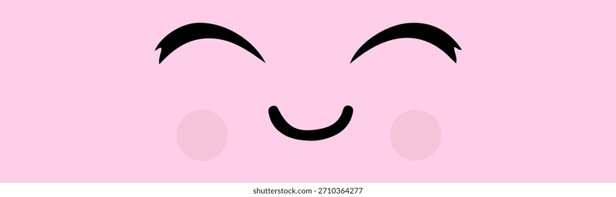 Linda chica de expresión de personaje de sonrisa Chibi.