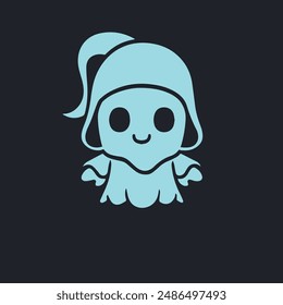 cute chibi style ghost mage character