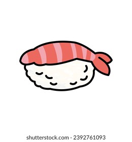 Una Cuta Chibi Estilo Ebi Shrimp Sushi