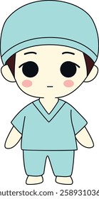 Cute Chibi Surgeon Character Illustration