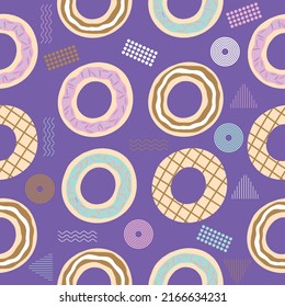 Cute chibi sweet foods soft colorful seamless pattern doodle kids baby kawaii cartoon Premium Vector