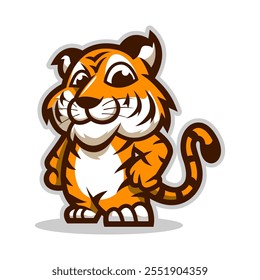 cute chibi tiger cartoon mascot character