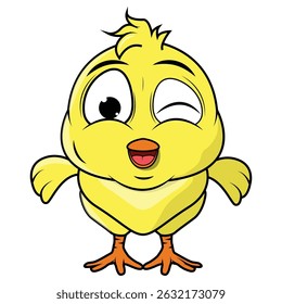 cute chick animal cartoon illustratiom