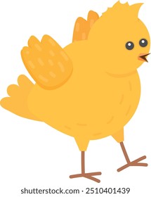 Cute chick baby character. Newborn yellow bird