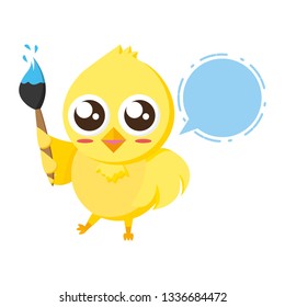 cute chick with brush