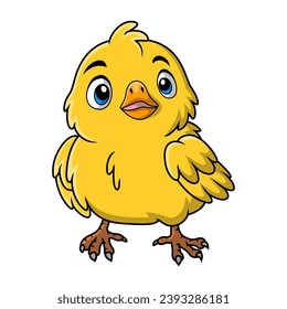 Cute chick cartoon on white background