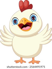 cute chick cartoon on white background