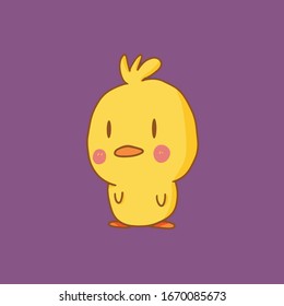 cute chick character icon template colorful vector