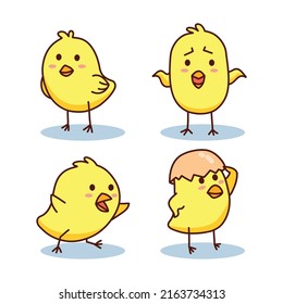 cute chick character vector illustration. they are very funny.