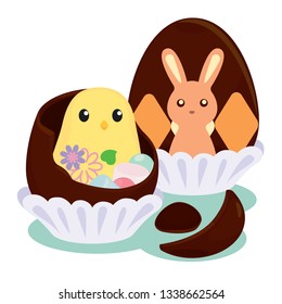 Cute Chick In Chocolate Egg