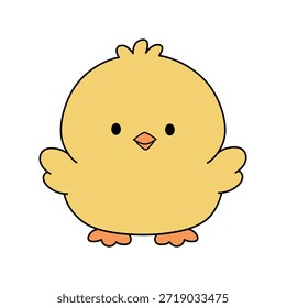 Cute Chick Clipart for Easter Activity Printable. Happy Chick Clipart Illustration Vector. Cute Chick Isolated on White Background Vector.