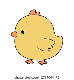 Cute Chick Clipart Illustration for Easter Activity Printable. Happy Chick Clipart Illustration Vector.
