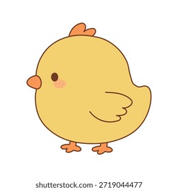 Cute Chick Clipart Illustration for Easter Activity Printable. Happy Chick Clipart Illustration Vector.
