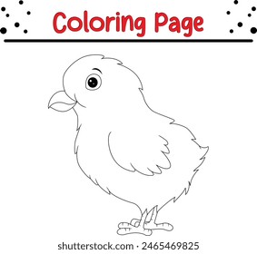 cute chick coloring book page for children