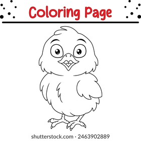 cute chick coloring page. Animal coloring book for kids