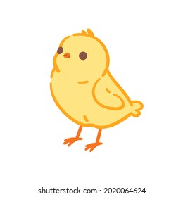 Cute chick. Contour vector illustration.