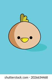 Cute chick face animals for children's book illustrations