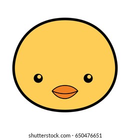 cute chick face cartoon