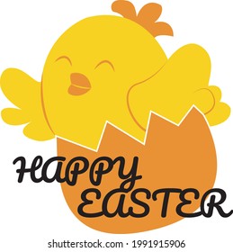 Cute chick for happy easter day illustration