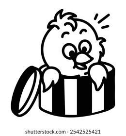Icono lindo de la muchacha en estilo del doodle 


