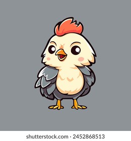 Cute Chick Illustration in Cartoon style Isolated Background