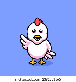 Cute chick mascot cartoon illustration 