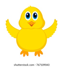 Cute chick on a white background, Vector illustration