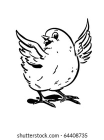 Cute Chick - Retro Clipart Illustration