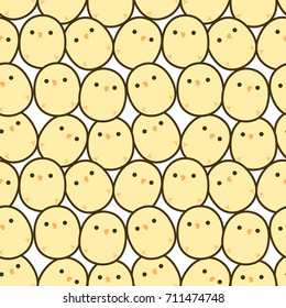 Cute Chick Seamless Pattern Background, Vector illustration